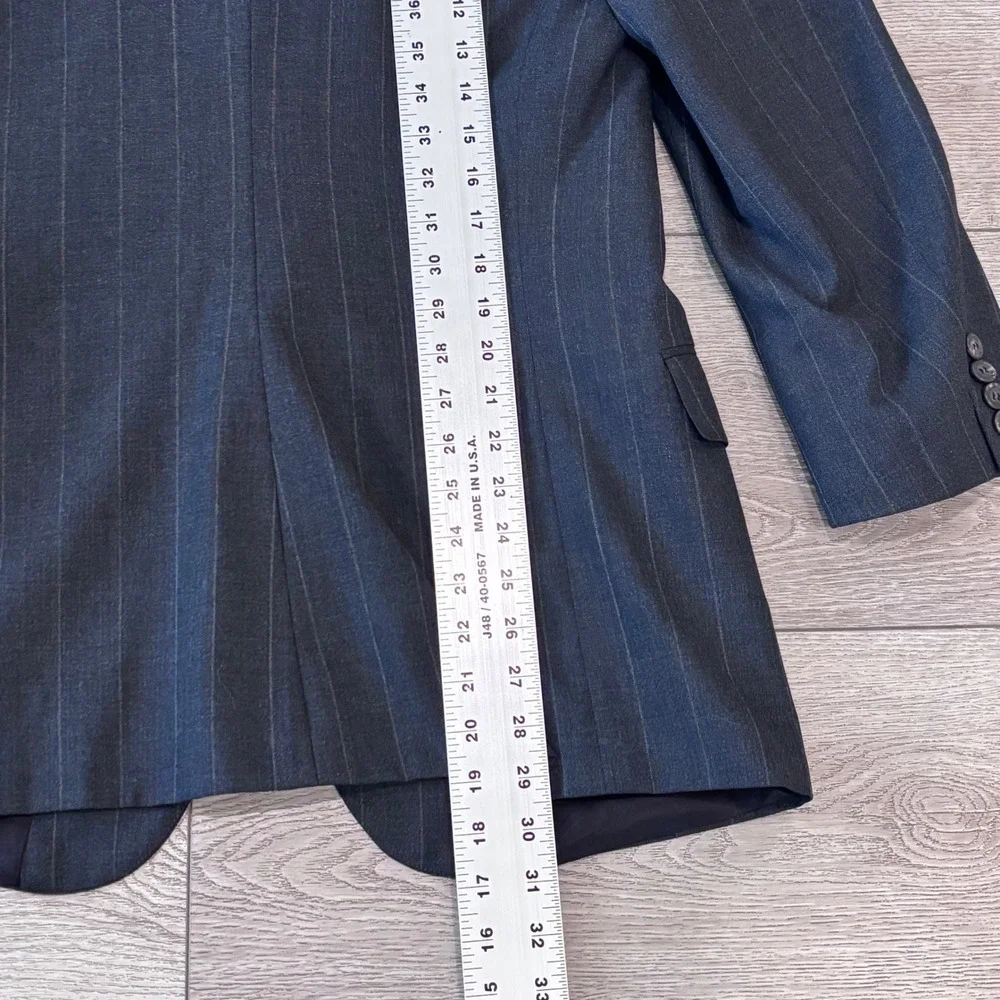 Polo University Club Ralph Lauren Blazer Mens 42R Gray Pinstripe Wool Jacket